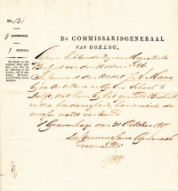 Toekennen van een honorabele de missie aan J.A. Maas (1817-10-31)